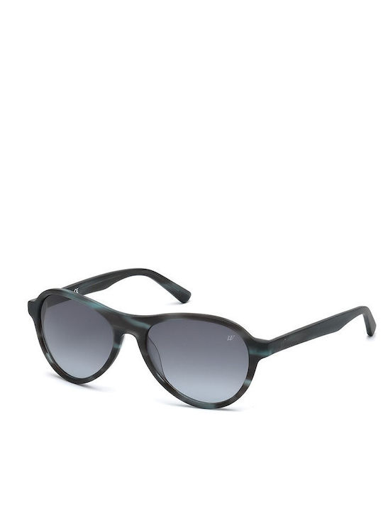 Web Unisex Sunglasses with Gray Plastic Frame and Gray Gradient Lens WE0128 79W