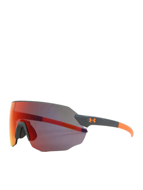 Under Armour Unisex Sunglasses with Gray Plastic Frame and Red Mirror Lens UA Halftime/F 2M8/50