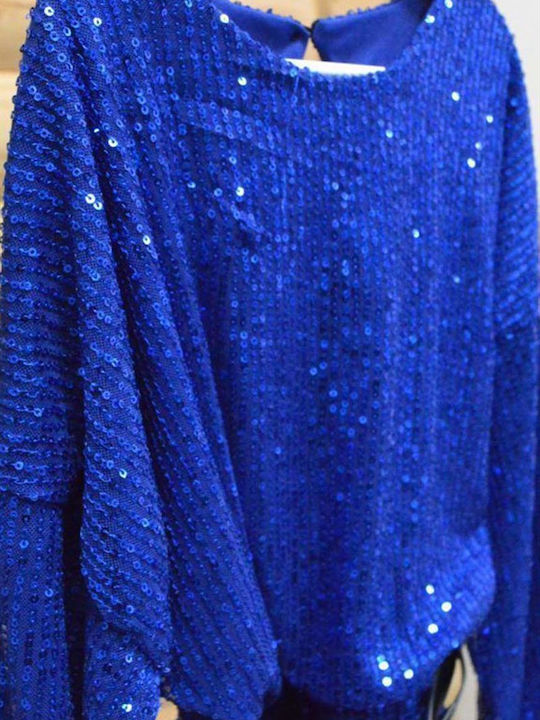 Rochie pentru Copii cu Paiete Set cu Accesorii Blue