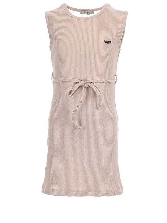 Children's Dress Sleeveless Beige