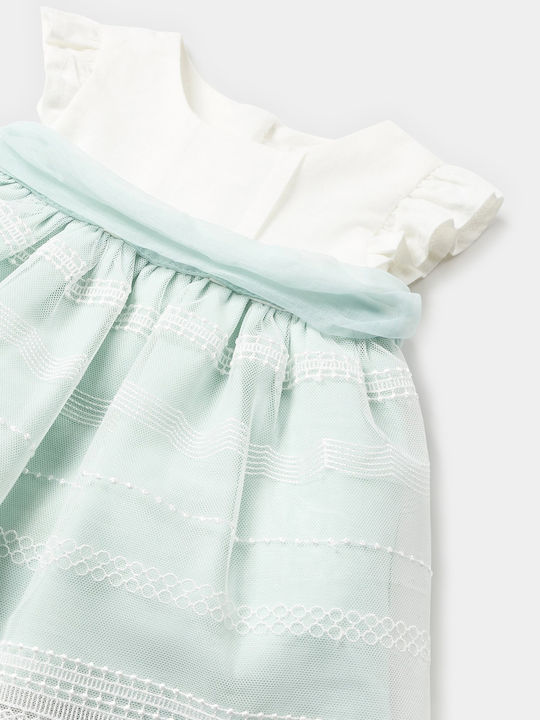 Mädchenkleid Ärmellos Leinen Set Mit Slip Petrol