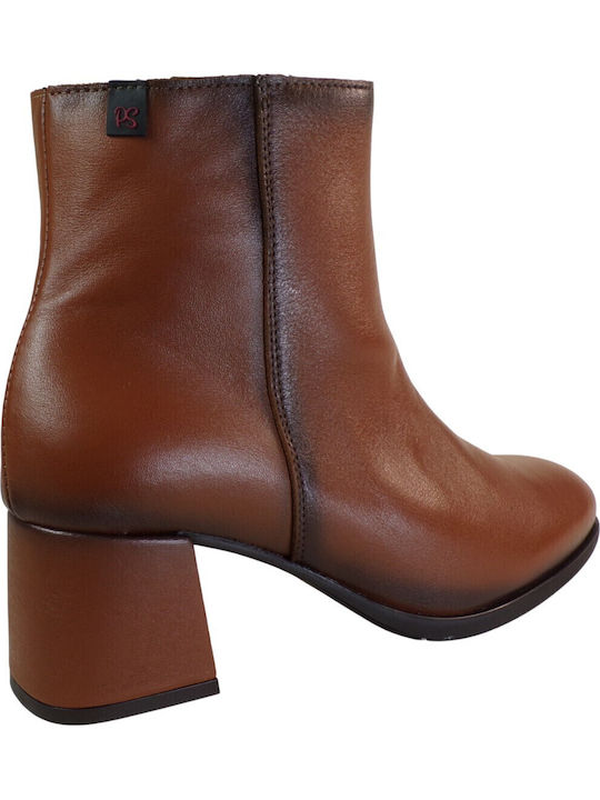 Leather Women's Ankle Boots Brown