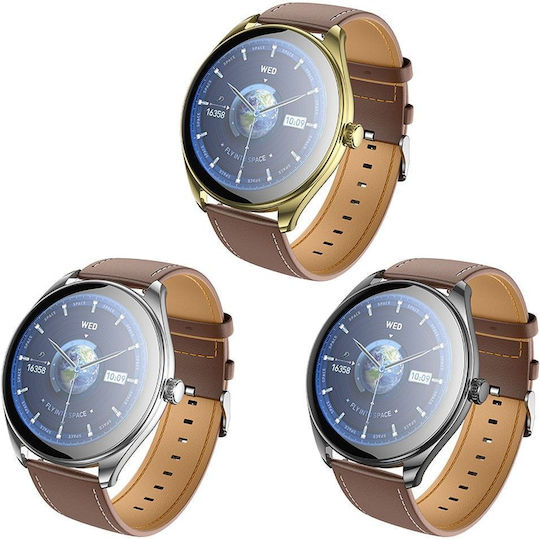Hoco Y22 Call Version Smartwatch με Παλμογράφο (Χρυσό)