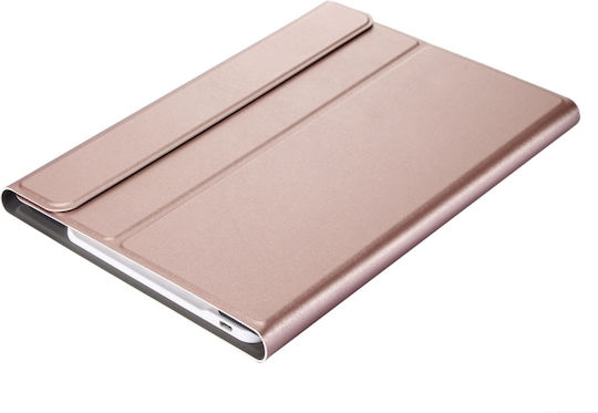 Sleeve Leather Flip Cover Δερμάτινη με Πληκτρολόγιο στα Αγγλικά US Ροζ Χρυσή (Galaxy Tab A7 2020/2022)