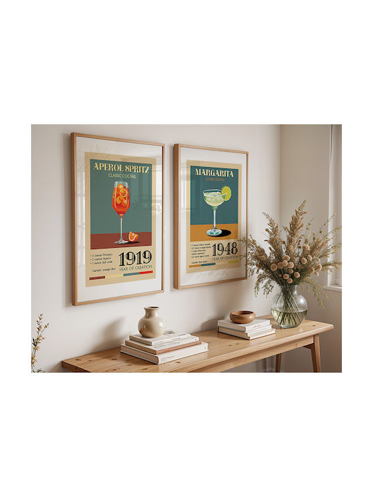 Poster Vintage Aperol Spritz Classic Cocktail Pst25374 21cm X 30cm White Frame Pvc