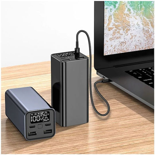 Andowl Q-CD1013 Power Bank 30000mAh 100W με 2 Θύρες USB-A και 2 Θύρες USB-C Μαύρο