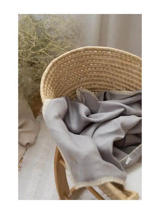 BabyLy Pătură Pepinieră Swaddling pături 100% bumbac Gri 100x100cm