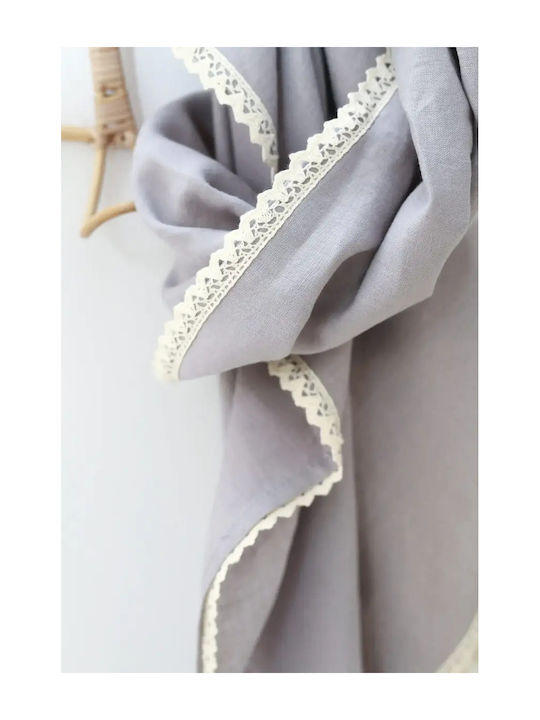 BabyLy Pătură Pepinieră Swaddling pături 100% bumbac Gri 100x100cm