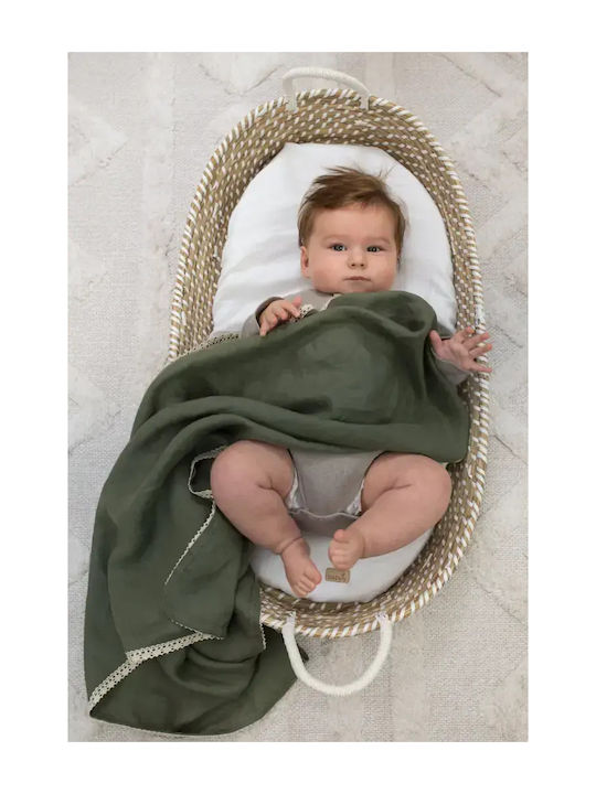 BabyLy Pătură Pepinieră Swaddling pături 100% bumbac Verde 100x100cm