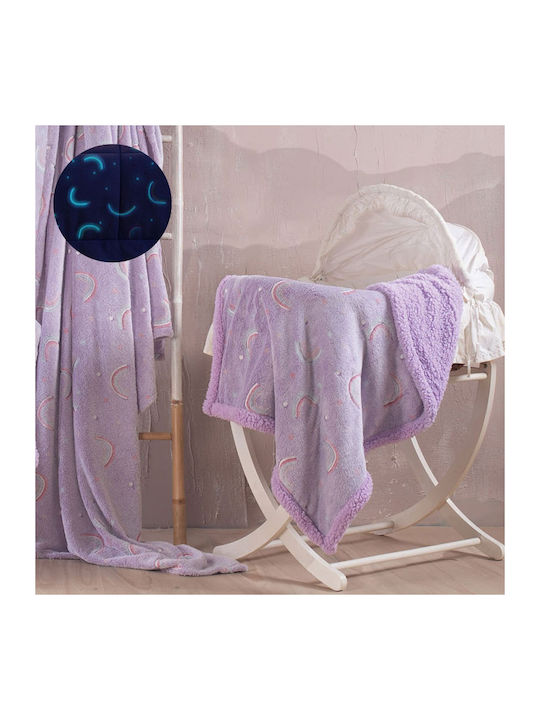 Rythmos Blanket Nursery Swaddling Blankets Nelie Fleece Lilac 80x110cm
