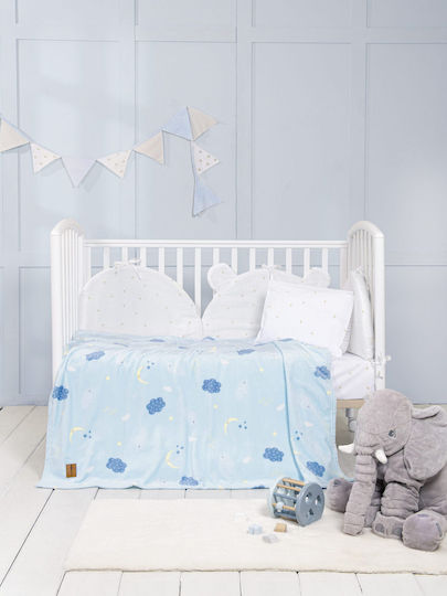 Nima Blanket Nursery Swaddling Blankets Fleece Light Blue 80x110cm