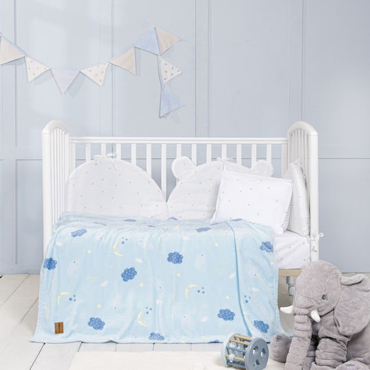 Nima Decke Kinderbett Vlies Hellblau 110x140cm