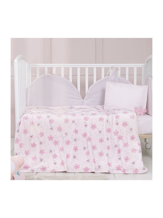 Nima Decke Kinderbett Vlies Rosa 110x140cm