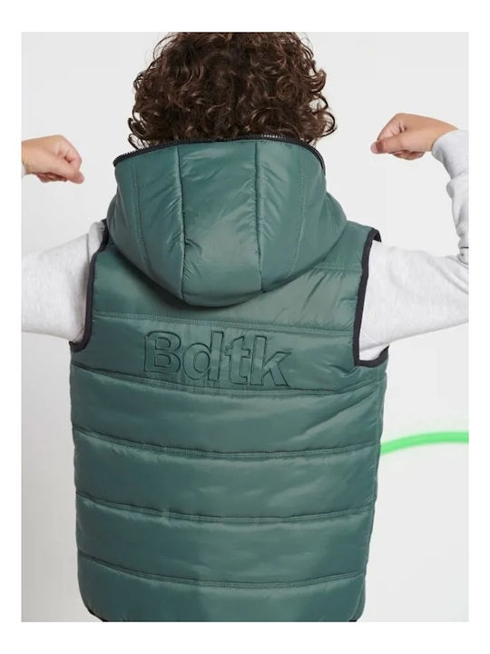 Kids' Sports Jacket Sleeveless with Hood Green