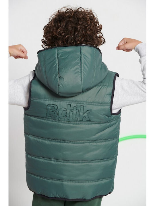 Kids' Sports Jacket Sleeveless with Hood Green