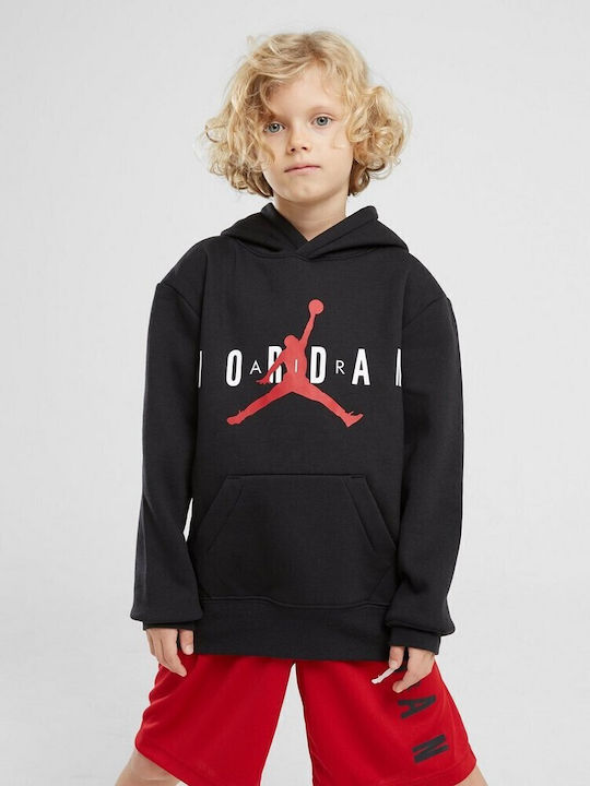 Παιδικό Φούτερ με Κουκούλα και Τσέπες Μαύρο Jumpman