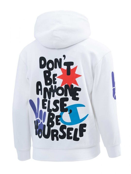 Kids Sweatshirt with Hood and Pockets White