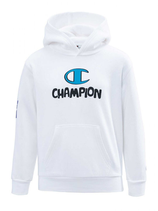 Kids Sweatshirt with Hood and Pockets White
