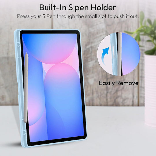 Husă Trifold Magnetică Samsung Galaxy Tab S10 Lite S10 FE 10.9" 2025 Smart Cover Suport Stilou Albastru Gheață