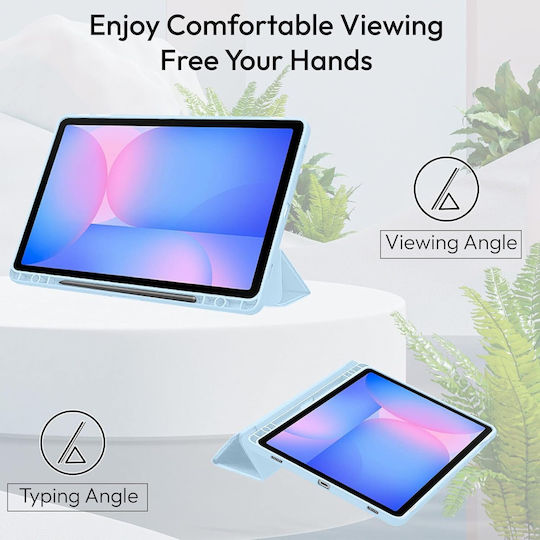 Husă Trifold Magnetică Samsung Galaxy Tab S10 Lite S10 FE 10.9" 2025 Smart Cover Suport Stilou Albastru Gheață