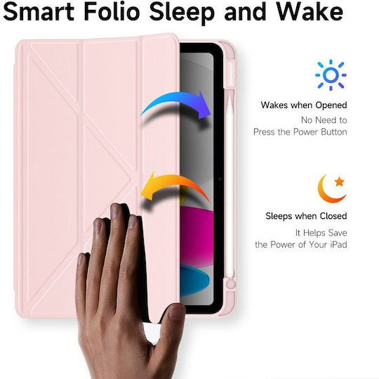 Husă Trifold Magnetică Samsung Galaxy Tab S10 Lite S10 FE 10.9" 2025 Smart Cover Suport Stilou Roz