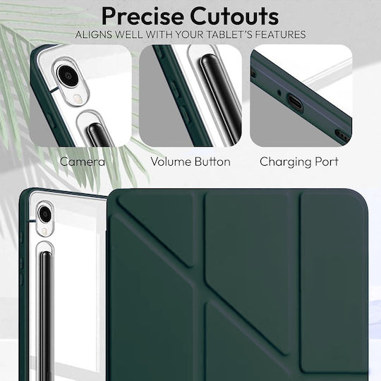 Husă Magnetică Trifold Samsung Galaxy Tab S10 Lite S10 Fe 10.9" 2025 Smart Cover Suport Stilou Verde Marin
