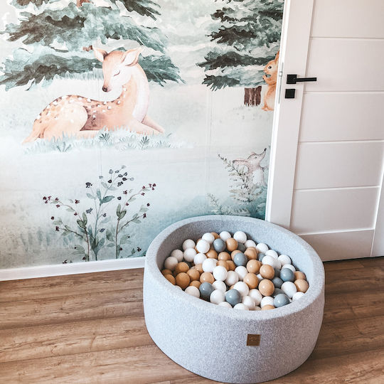 Meow Baby Piscină cu bile 90x30cm. pentru 6+ Luni Gri