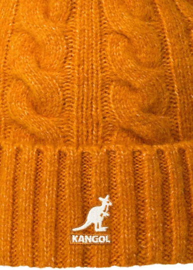 Pom Pom Beanie Unisex Beanie Knitted in Orange color
