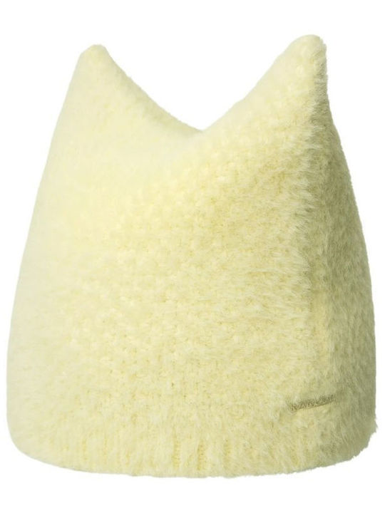 Beanie Unisex Σκούφος Πλεκτός σε Κίτρινο χρώμα