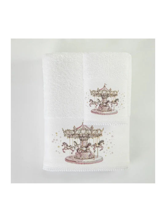 Borea Set of baby towels 2pcs White-sky blue 30 cmx50cm
