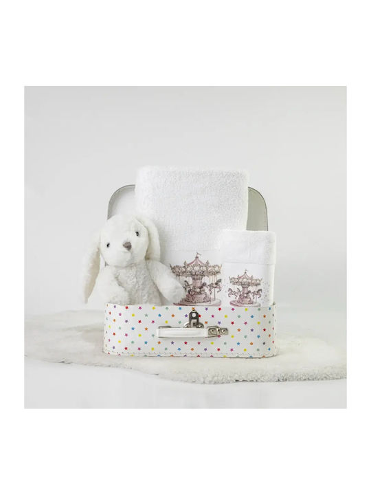 Borea Set of baby towels 2pcs White-sky blue 30 cmx50cm