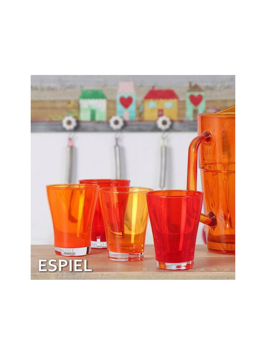 Espiel Комплект Чаши за Вода в Червен Цвят 6бр