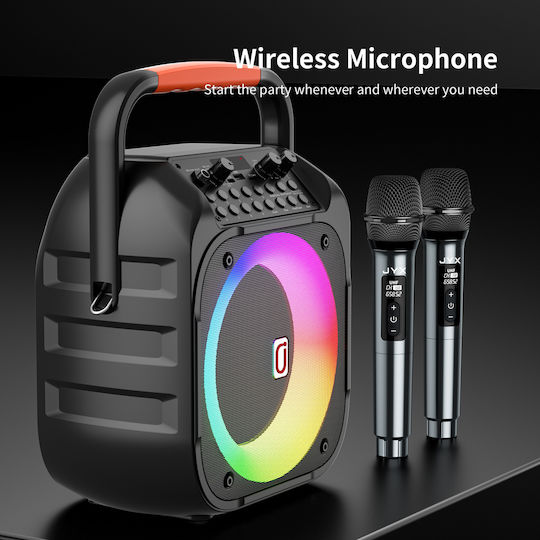 JYX Karaoke Speaker with Wireless Microphones and Lighting Effects JYX-T26-T Black