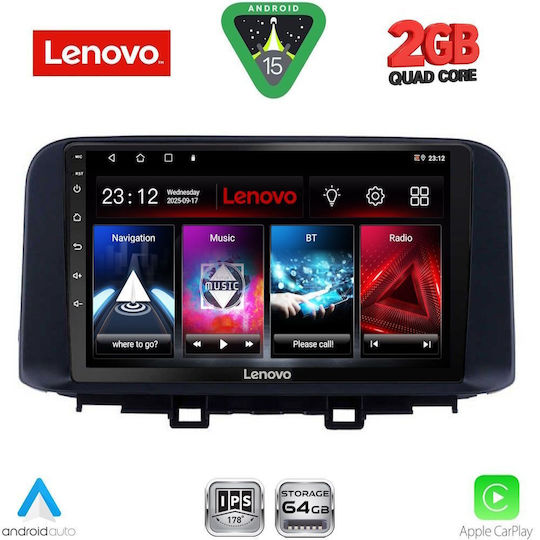 Lenovo Автомобилна Аудио Система (Блутут/USB/WiFi/GPS/Apple-Carplay/Android-Auto) с Тъчскрийн 10"