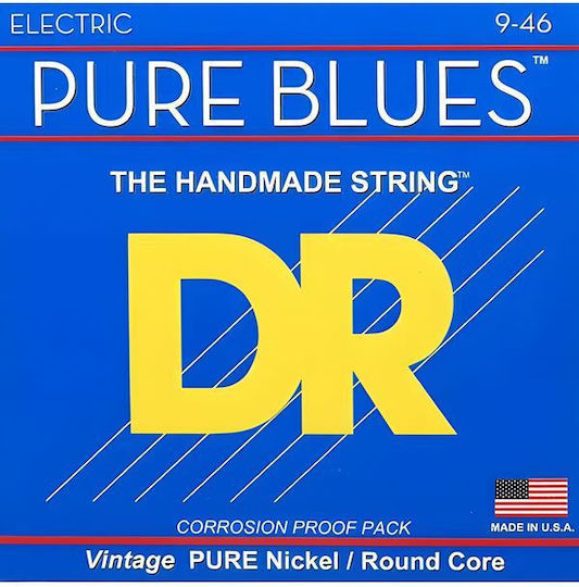 DR Set of Pure Nickel Strings for Electric Guitar Pure Blues 9 - 46"