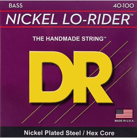 DR Nickel Lo-Rider Σετ Χορδών Nickel Plated Steel Μπάσου 40 - 100" Light