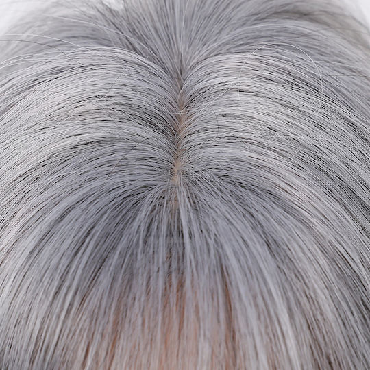 Animis Beauty Perucă cu Păr Natural în Lumină Argint Culoare 40cm