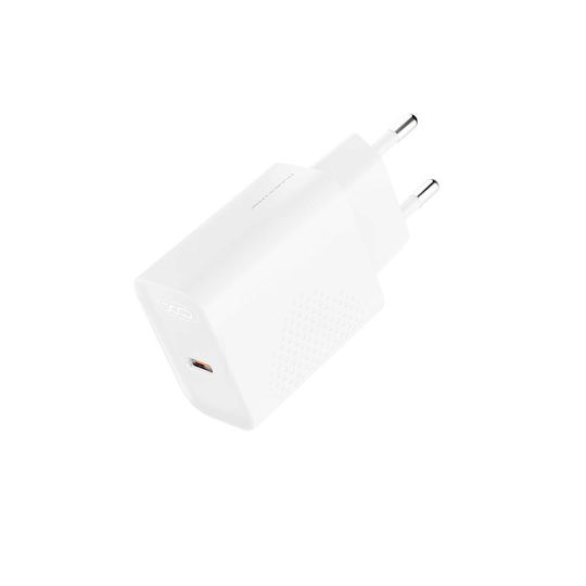 XO Charger with USB-C Port and Cable Lightning 20W Power Delivery Whites (L160)