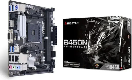 Biostar Дънна Платка B450nh 2x Ddr4 Am4 Miniitx Gbe Lan Ver 6.0