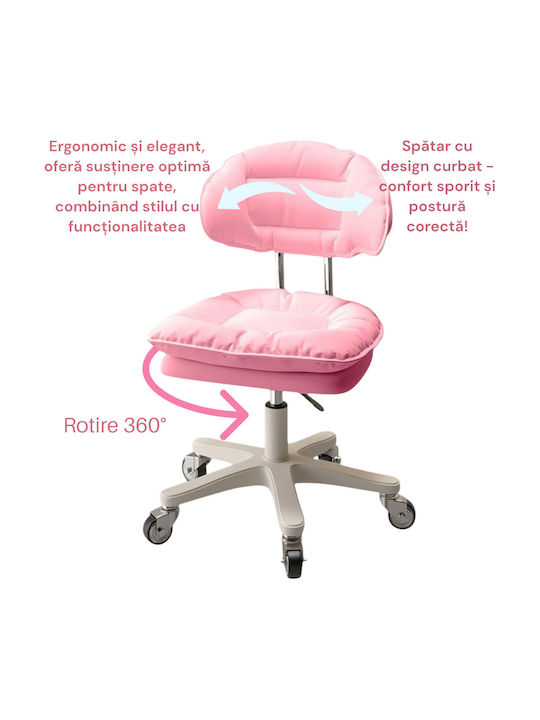 Scaun de Birou cu spătar Roz 42x46x65cm