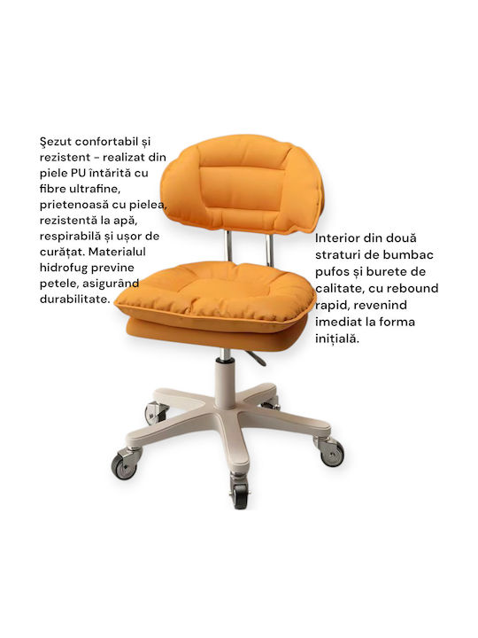 Office & Desk Stool with Backrest Orange 42x46x65cm