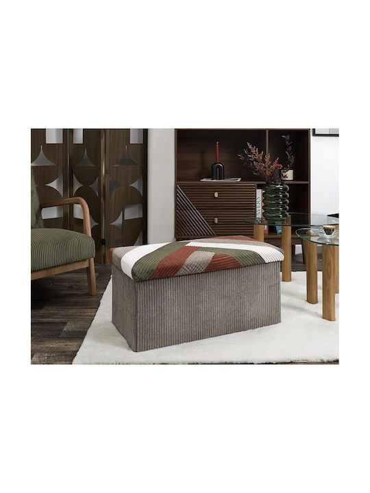 Stool Bench Stool With Storage Space Upholstered with Fabric Multicolour 76x38x38cm