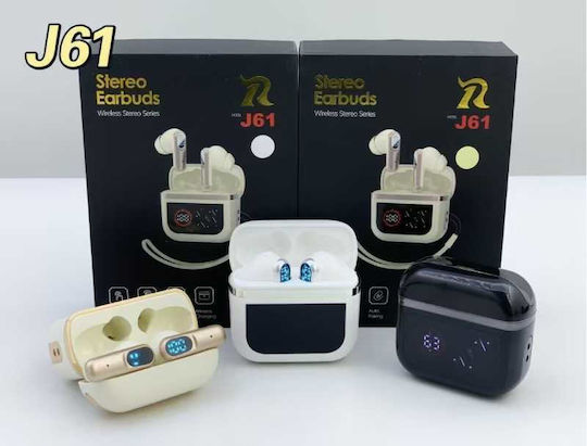 J61 In-ear Bluetooth Handsfree Earphones with Charging Case Black