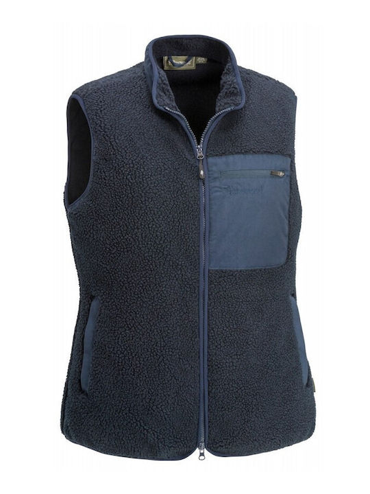 Vesta Scurtă Blană de damă Dark Navy
