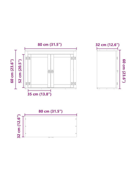 Bodenstehender Schrank Braun 60x32x40cm