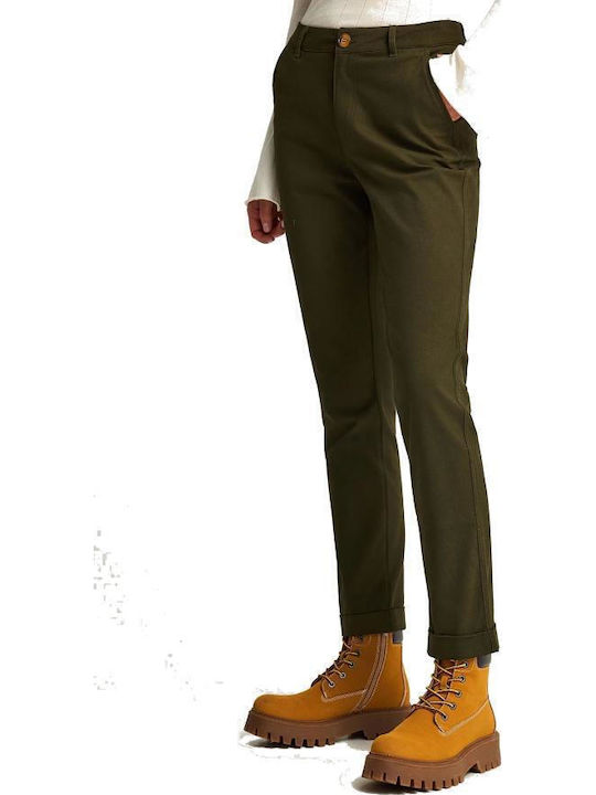 Дамско Chino Панталон Dusty Olive Khaki