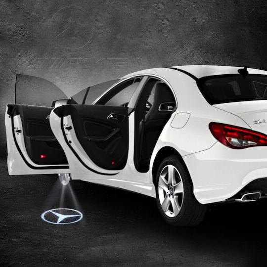 Set 2 Embleme Logo Iluminare Pentru Ușa Mașinii Dedicat Brandului Mercedes