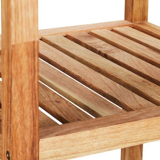 Relaxdays Επιδαπέδια Ραφιέρα Μπάνιου Ξύλινη 81x35x35cm Καφέ