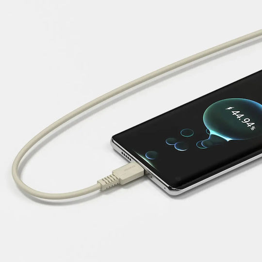 Sharge Retro Редовна USB 2.0 Кабел USB-C мъжки - USB-C мъжки 100W Бежов (SJX-SJ-CC-1.2-FG-MI)