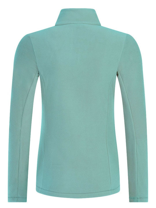 Χειμερινή Γυναικεία Fleece Μπλούζα με Φερμουάρ Glacial Blue